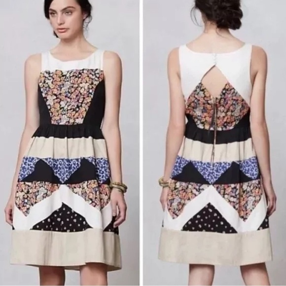 Leifnotes by Anthropologie Ivete Floral Patchwork Dress - Picture 1 of 4